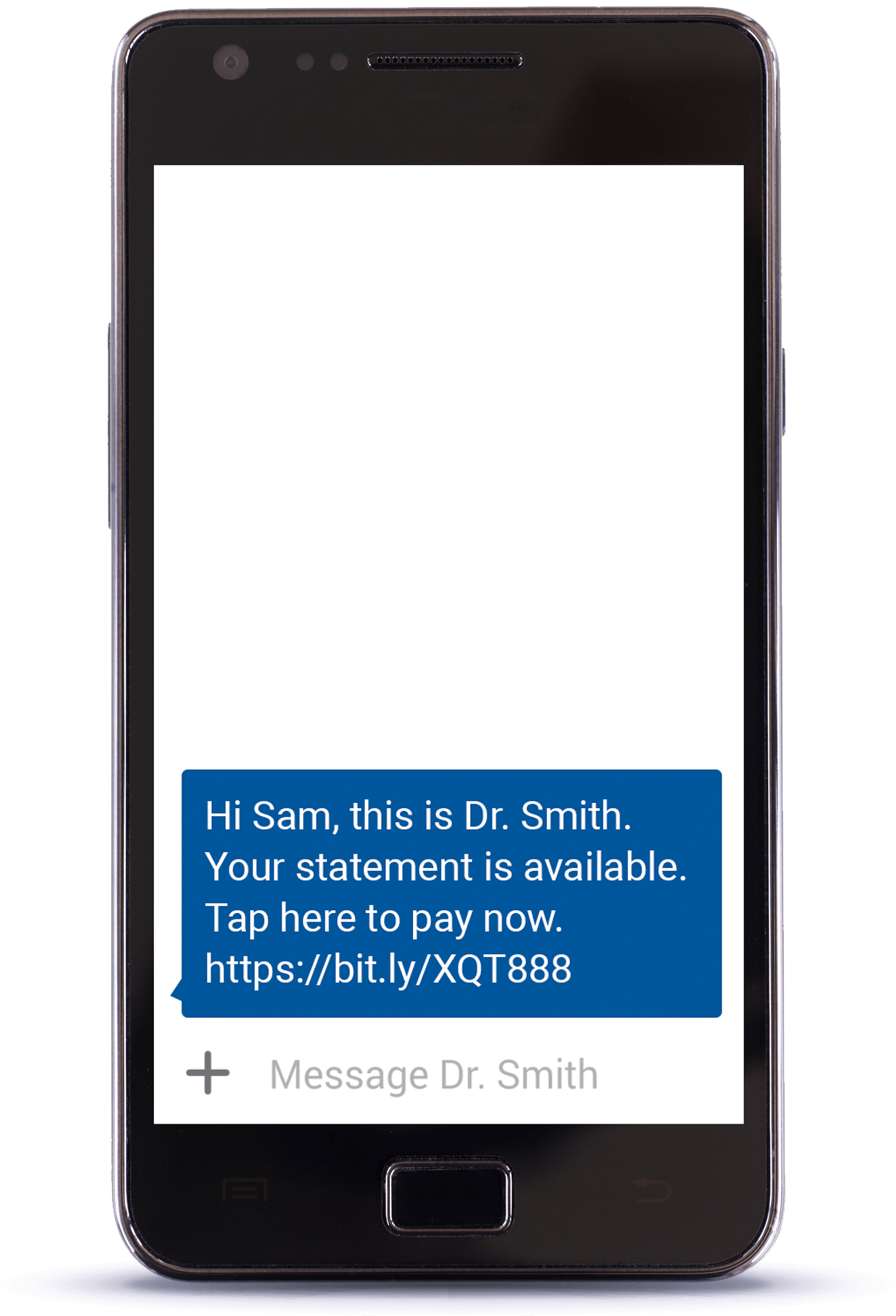 Collect a Payment with a Secure Link phone screenshot